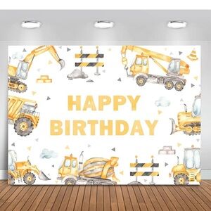 Construction birthday backdrop